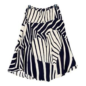 Maeve Abstract Zebra Print Skirt Womens US 6 High Waist Midi Flowy Statement